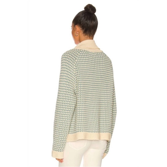 THE GREAT. the minicheck lodge cardigan in morning sky 0 XS - Picture 3 of 10